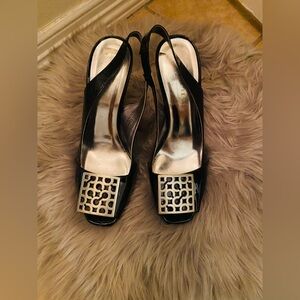 Coach Black and Silver Heels